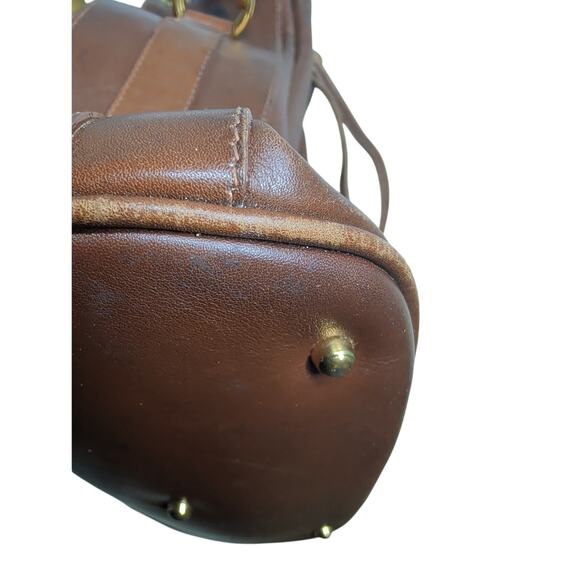 AUTH VTG GUCCI Bucket Bag Brown Leather Bamboo Top Handle Gold Hardware - Picture 10 of 10